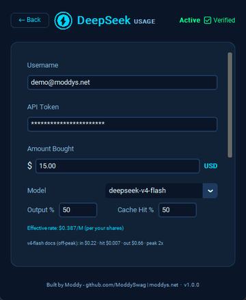 DeepSeek Usage Widget — settings