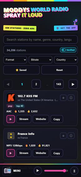 World Radio on iPhone — top stations